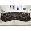 Pemberly Row 5 Piece Faux Leather Reclining Sectional in Brown