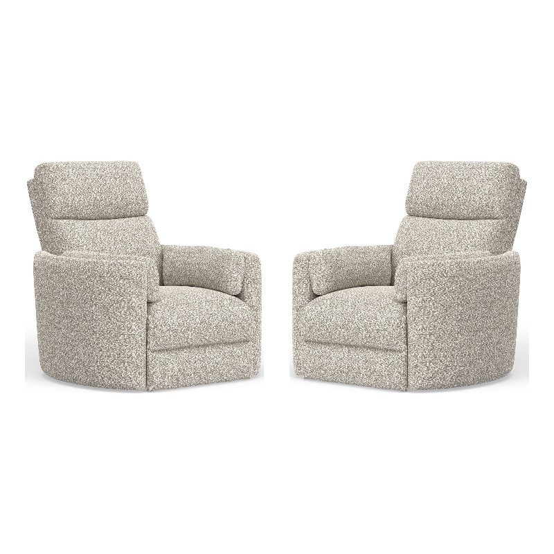 Pemberly Row Contemporary Power Swivel Glider Recliner Two Pack