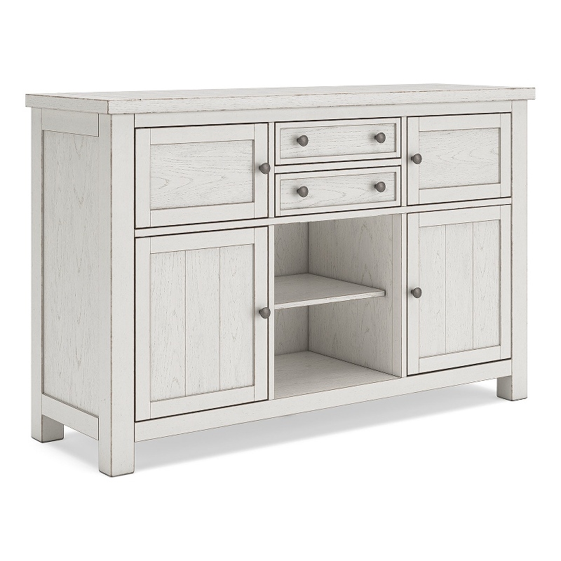Pemberly Row Modern / Contemporary Antique White Dining Server