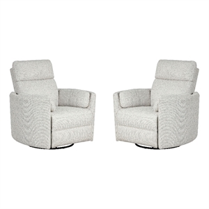 Pemberley Row Polyester Quartz Power Recliner Swivel Glider USB Charging 40&quotW x 37&quotD x 40&quotH Assembly Required