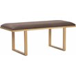 Pemberly Row Modern Velvet Upholstered Bench Chocolate Brown