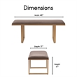 Pemberly Row Modern Velvet Upholstered Bench Chocolate Brown