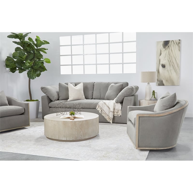 Pemberly Row Modern / Contemporary Wood Large Coffee Table in Gray