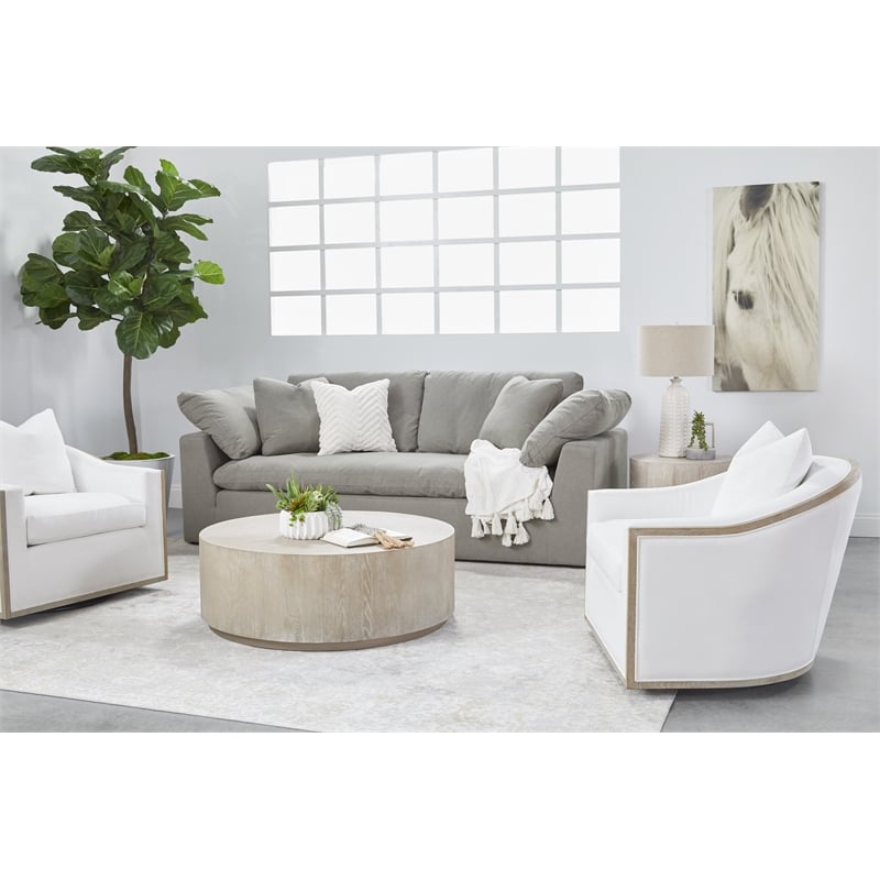 Pemberly Row Modern / Contemporary Wood Large Coffee Table in Gray