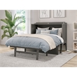 Pemberly Row Solid Wood Frame Full Size Murphy Bed Desk with Mattress in Gray