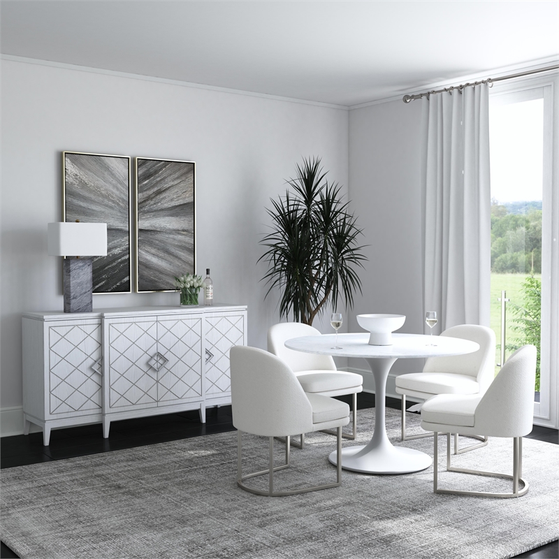 Pemberly Row Modern / Contemporary Cambric in Silver Canvas Fabric