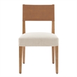 Pemberly Row PU/ Fabric Dining Side Chair in Brown/Beige (Set of 2)