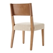 Pemberly Row PU/ Fabric Dining Side Chair in Brown/Beige (Set of 2)