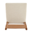Pemberly Row PU/ Fabric Dining Side Chair in Brown/Beige (Set of 2)