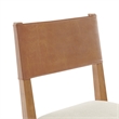 Pemberly Row PU/ Fabric Dining Side Chair in Brown/Beige (Set of 2)