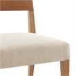Pemberly Row PU/ Fabric Dining Side Chair in Brown/Beige (Set of 2)