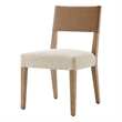 Pemberly Row PU/ Fabric Dining Side Chair in Brown/Beige (Set of 2)
