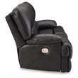 Pemberly Row Contemporary Mountainous Black Power Reclining Sofa
