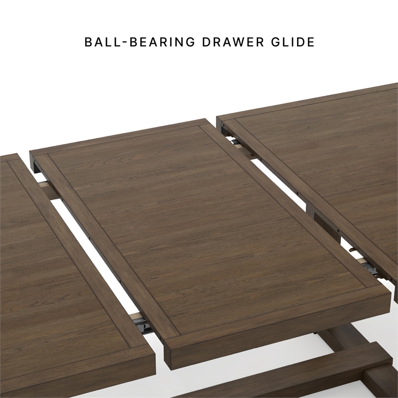 Pemberly Row Contemporary Light Brown Dining Extension Table