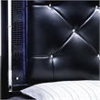 Pemberly Row Faux Leather California King LED Panel Bed in Black