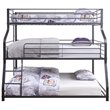 Pemberly Row Modern / Contemporary Triple Bunk Bed in Gunmetal