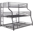 Pemberly Row Modern / Contemporary Triple Bunk Bed in Gunmetal