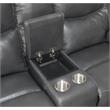 Pemberly Row Contemporary Gray Vinyl Console Recliner Loveseat