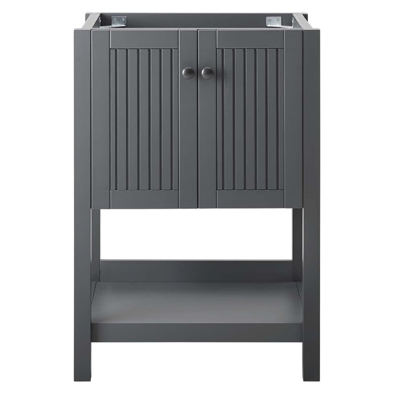 Pemberly Row Soft-Close Doors Modern Wood Bathroom Vanity Cabinet in Gray