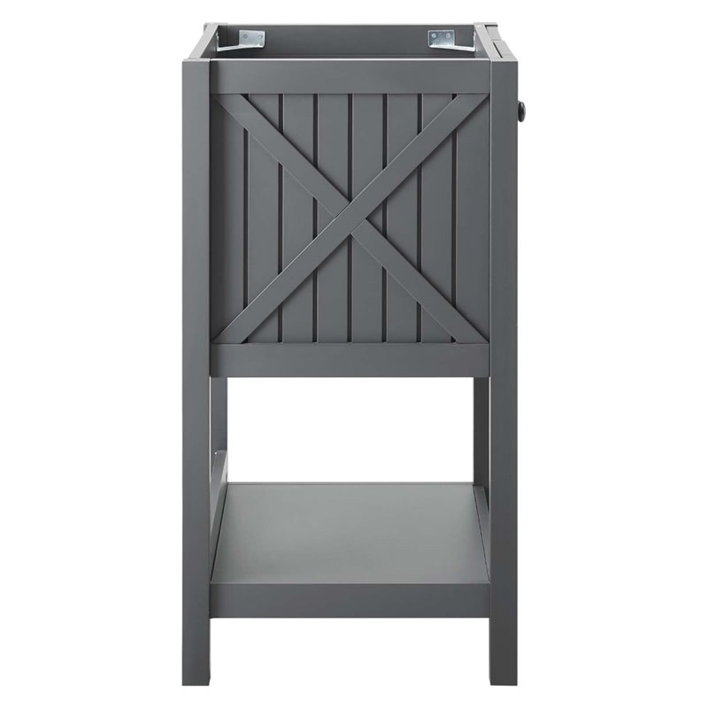 Pemberly Row Soft-Close Doors Modern Wood Bathroom Vanity Cabinet in Gray