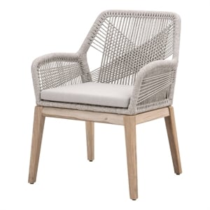 Pemberly Row Modern Fabric Outdoor Arm Chair - Gray (Set of 2)