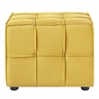 Pemberly Row Modern Ottomans Yellow Velvet Upholstered Piping Trim