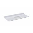 Pemberly Row 61 in.Composite Stone Vanity Top in Snowy White with White Basin