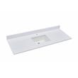 Pemberly Row 61 in.Composite Stone Vanity Top in Snowy White with White Basin