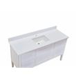 Pemberly Row 61 in.Composite Stone Vanity Top in Snowy White with White Basin