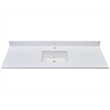 Pemberly Row 61 in.Composite Stone Vanity Top in Snowy White with White Basin