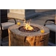 Pemberly Row Brown Aluminum Patio and Outdoor Round Firepit with Rain Cover