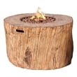 Pemberly Row Brown Aluminum Patio and Outdoor Round Firepit with Rain Cover