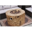 Pemberly Row Brown Aluminum Patio and Outdoor Round Firepit with Rain Cover