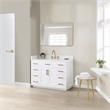 Pemberly Row Wood Vanity - White with Grain White Composite Stone Top