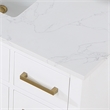 Pemberly Row Wood Vanity - White with Grain White Composite Stone Top