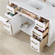 Pemberly Row Wood Vanity - White with Grain White Composite Stone Top