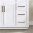 Pemberly Row Wood Vanity - White with Grain White Composite Stone Top