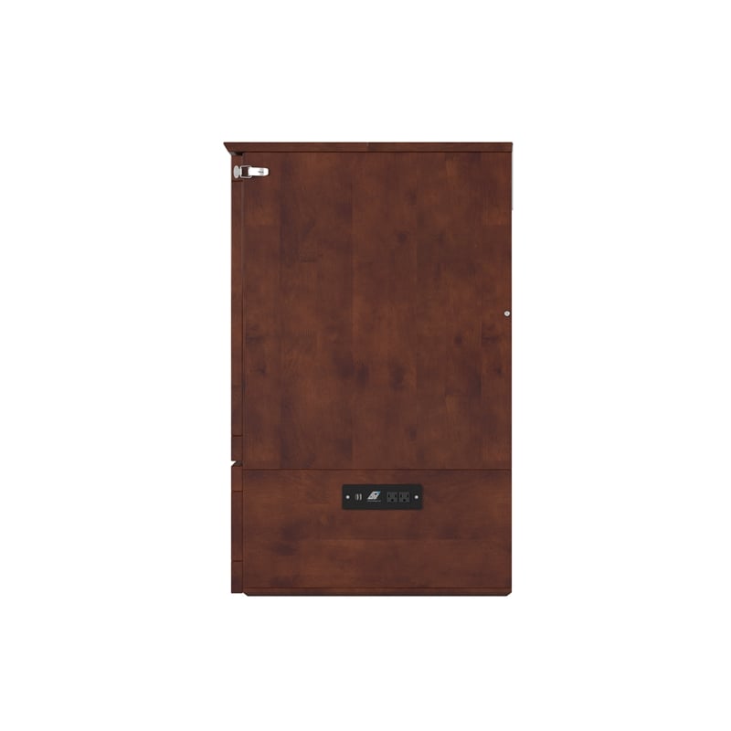Pemberly Row Murphy Modern Wood Full Bed Chest with Mattress in Walnut