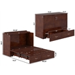 Pemberly Row Murphy Modern Wood Full Bed Chest with Mattress in Walnut
