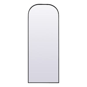 Pemberly Row 28x74&quot Arch Modern Iron/Wood Full Length Mirror in Black
