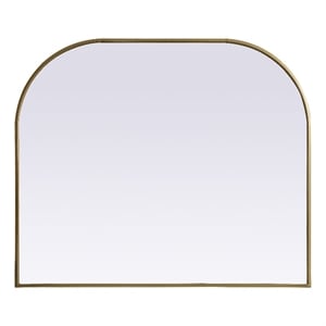 Pemberly Row 40x34&quot Arch Modern MDF Wood/Iron Mirror in Brass
