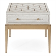 Pemberly Row Soft White Wooden End Table with Gold and Acrylic Accents