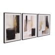 Pemberly Row Contemporary Canvas Art 3 Piece Set in White Fabric