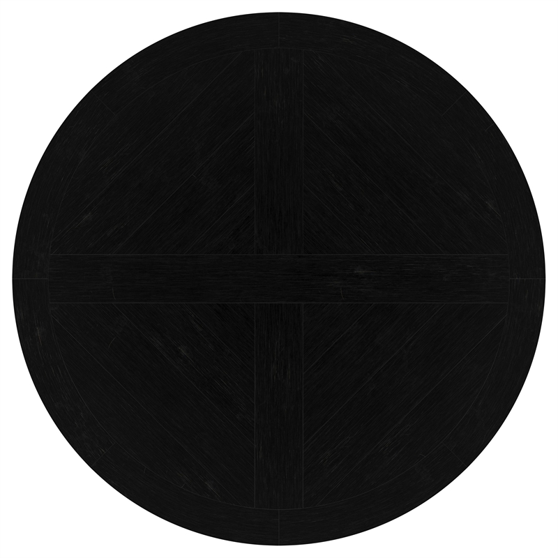 Pemberly Row Wood Round 60-inch Pedestal Base Dining Table Black