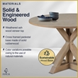 Pemberly Row Modern / Contemporary Round Dining Table Rustic Beige