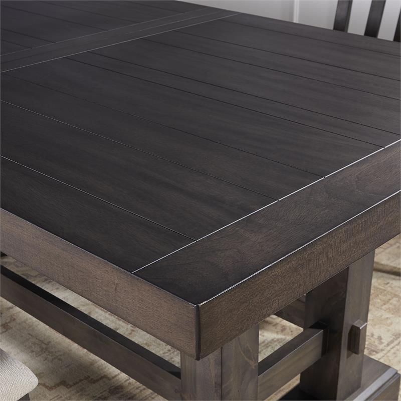 Pemberly Row Modern Dusky Cedar Brown 9-Piece Wood Dining Set