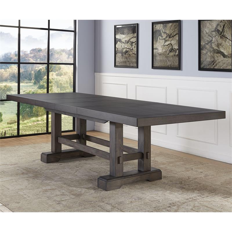 Pemberly Row Modern Dusky Cedar Brown 9-Piece Wood Dining Set