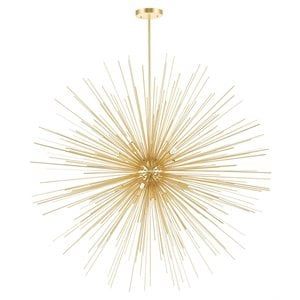Pemberly Row 14 Light Contemporary Metal Chandelier in Gold Leaf