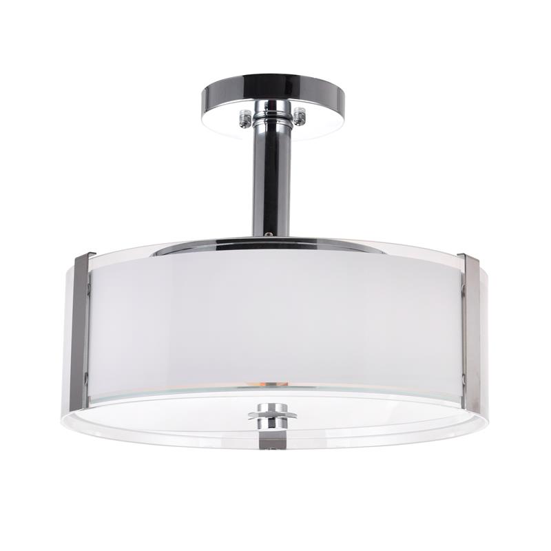 Pemberly Row 4 Light Metal Chandelier with Drum Shade in Chrome