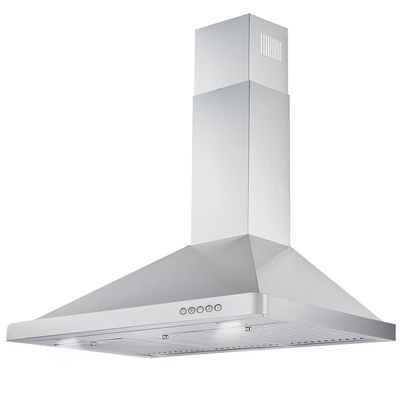 Pemberly Row 380 CFM Ducted Wall Mount Range Hood Kitchen Hood - Stainless Steel